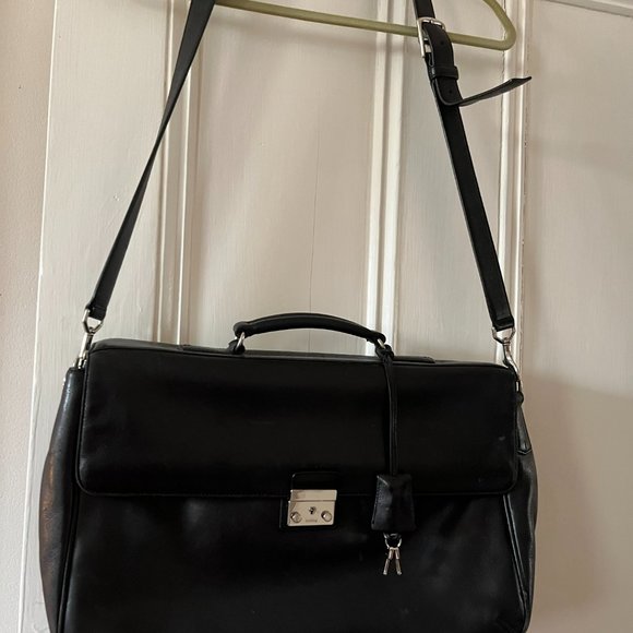 Coach Bags Vintage Coach Black Leather Messenger Bag Briefcase With Original Lock Key Poshmark